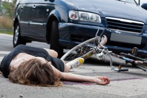 Cyclist in road accident